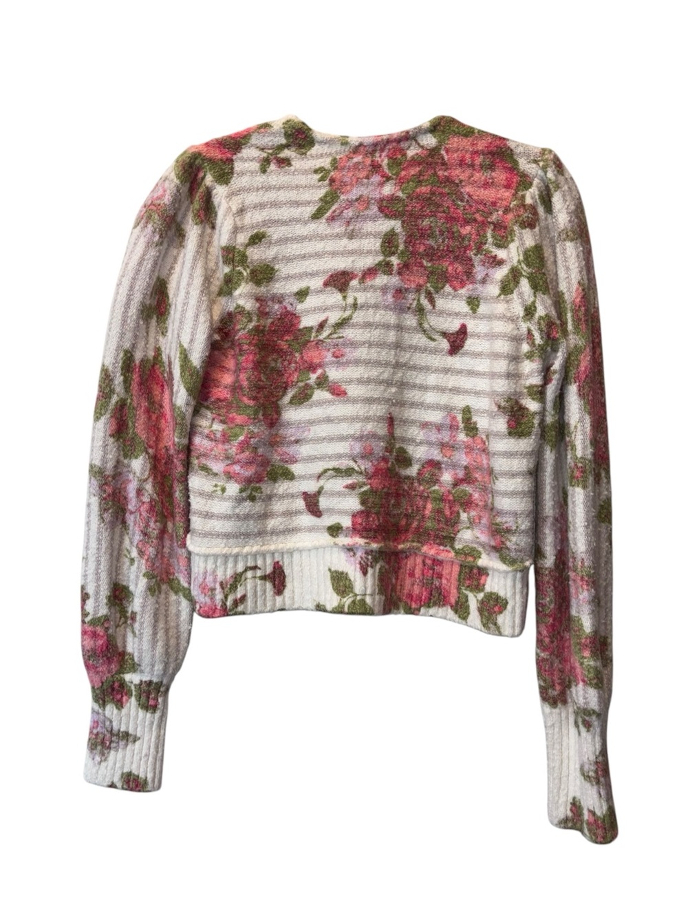 Free People Bed Of Roses Pullover Cropped Sweater Candy Combo M - Picture 9 of 16